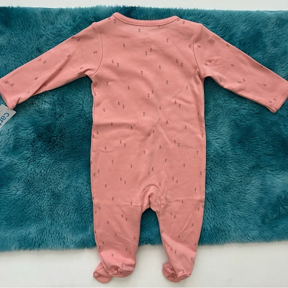 Carter's Pink 'Little Sister' Floral Footie